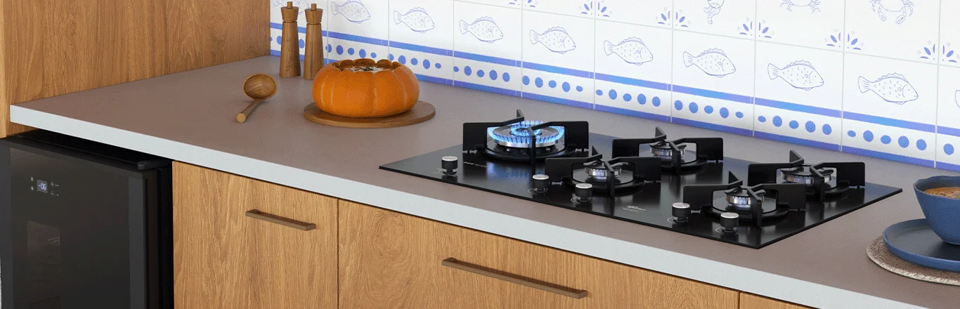 Cooktop em cozinha atendida pelo Rei dos Fogões